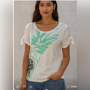 mark. Cream Tee with Green Graphic